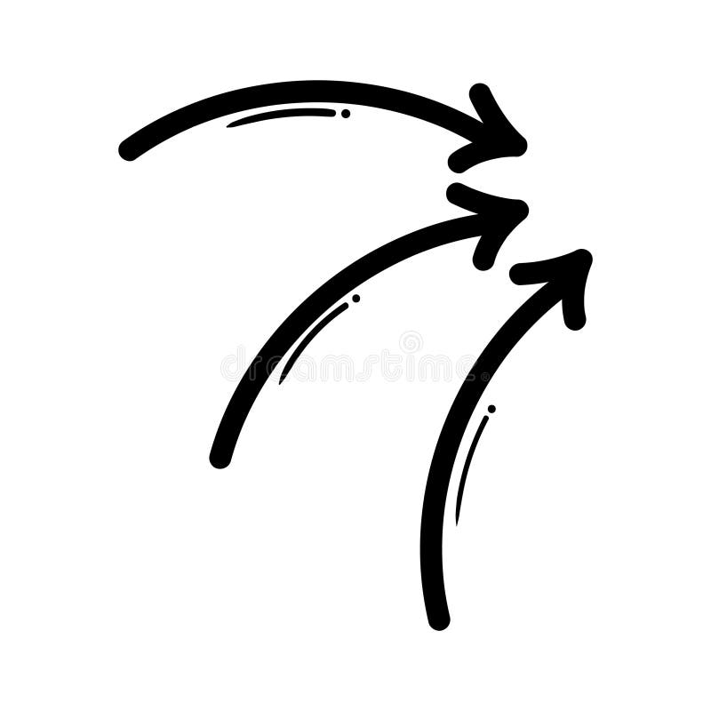 Abstract Lined Arrow Double Curve Artistic Sketch royalty free illustration