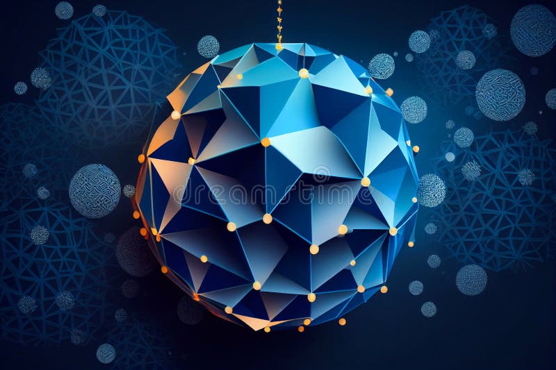 Abstract lines sphere. Generative AI royalty free illustration
