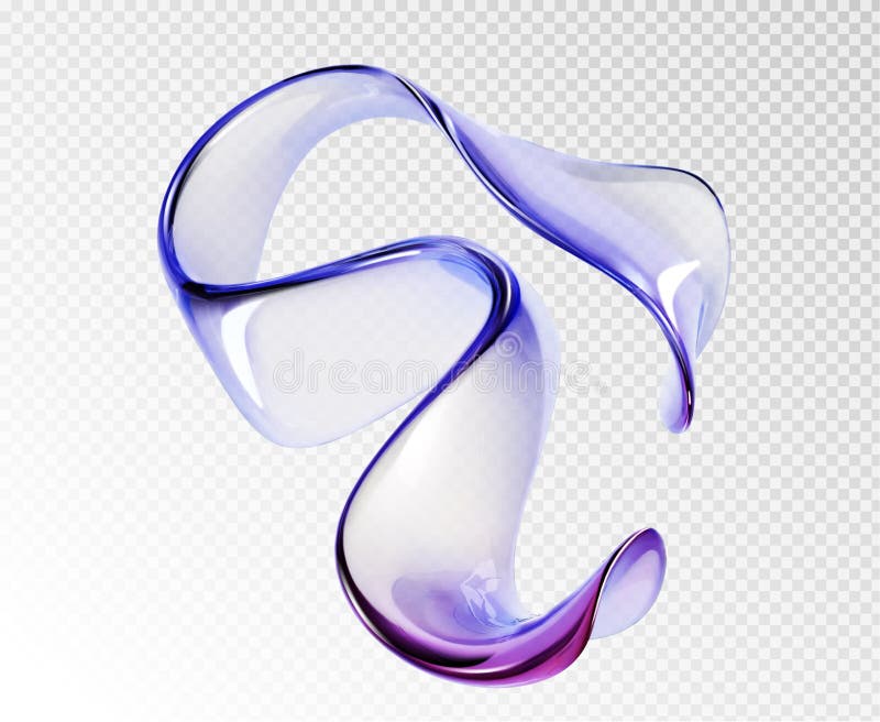 Abstract liquid glass transparent ribbon. vector illustration