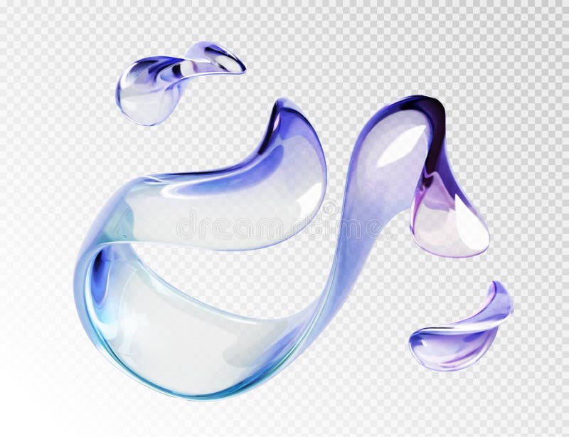 Abstract liquid glass transparent ribbon. royalty free illustration