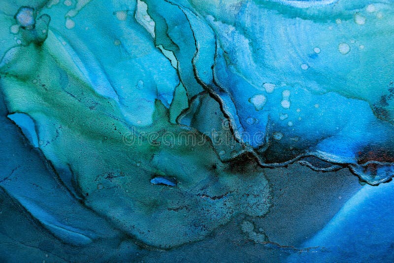 Abstract Liquid Ink Art Painting As Background, Top View Stock Photo
