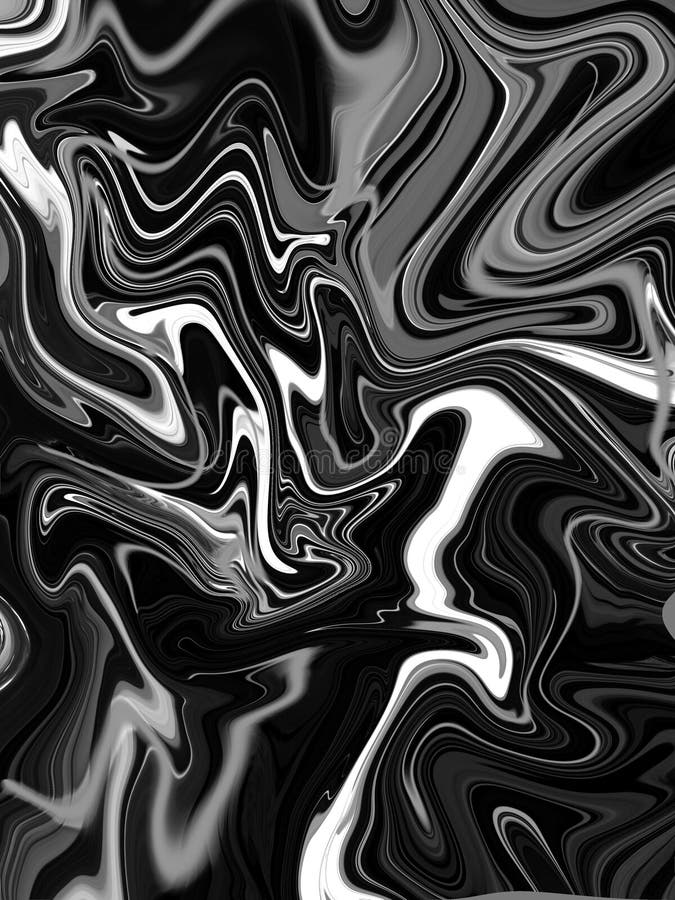 Black and White, Abstract Liquify Effect Background, Marble Pattern ...