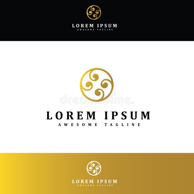 Abstract logo for business company. Corporate identity design element. Eco, nature, whirlpool, spa, aqua swirl Logotype idea. stock illustration Abstract logo for business company. Corporate identity design element. Eco, nature, whirlpool, spa, aqua swirl Logotype idea. stock illustration