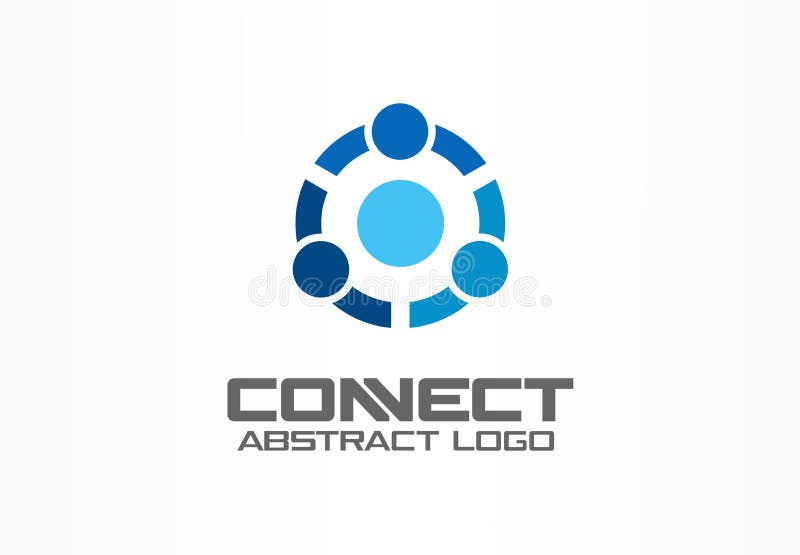 Abstract logo for business company. Technology, Social Media Logotype idea. People connect, Circle, segment, section stock illustration Abstract logo for business company. Technology, Social Media Logotype idea. People connect, Circle, segment, section stock illustration