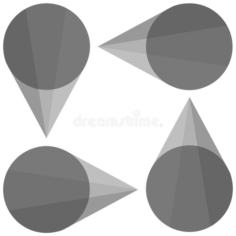 Art abstract logo of a circle and segments with translucent sides in the form of 3D royalty free illustration