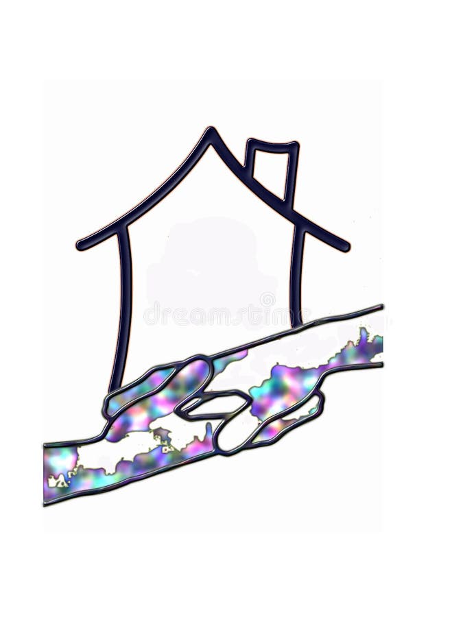 Abstract logo house and hands royalty free illustration Abstract logo house and hands royalty free illustration