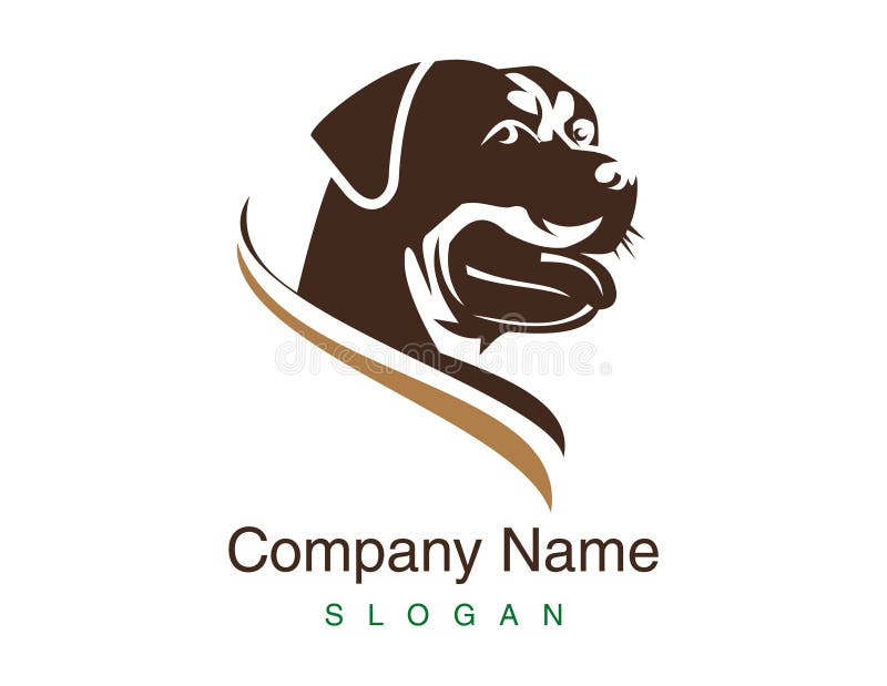 Abstract Rottweiler Logo on White Background Stock Vector