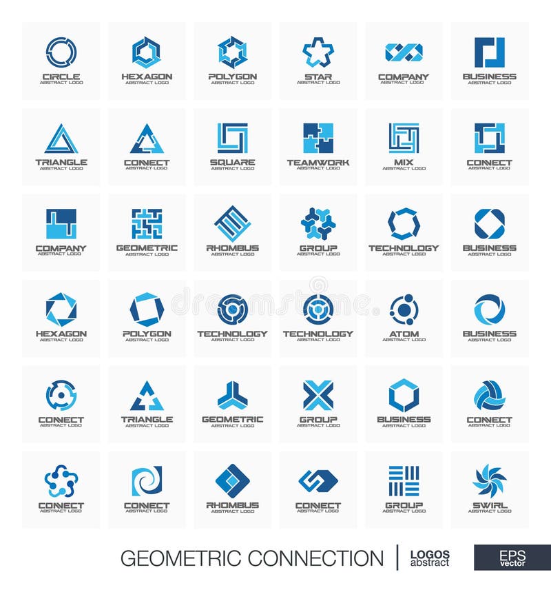 Abstract logo set for business company. Corporate identity design elements. Segment, section connect concept. Circles, polygons, square, hexagon geometric logotype collection. Colorful Vector icons. Abstract logo set for business company. Corporate identity design elements. Segment, section connect concept. Circles, polygons, square, hexagon geometric logotype collection. Colorful Vector icons