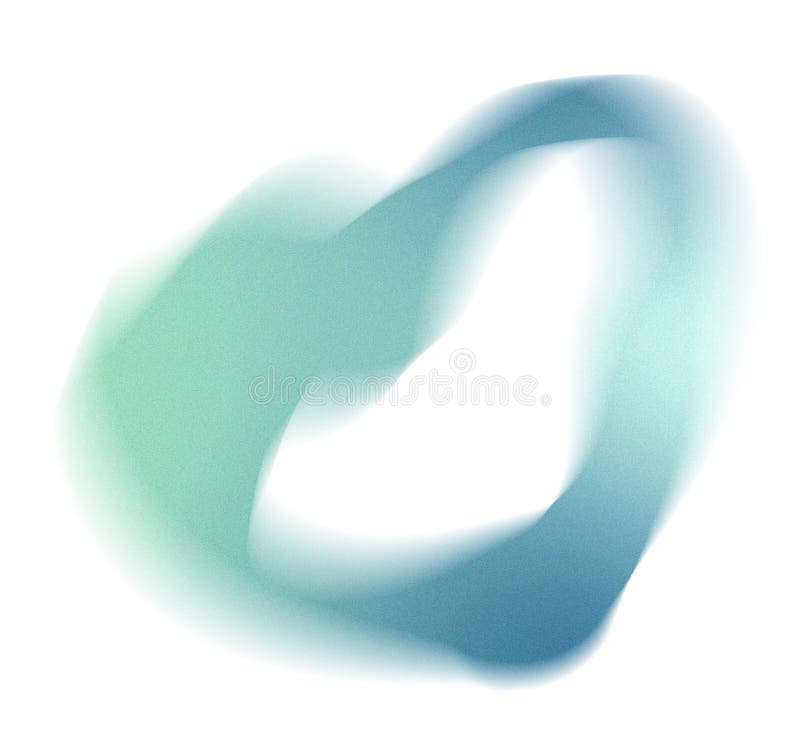 Abstract loop gradient shape with smooth edges and grain blur. Twisted soft ring-like gradient shape for digital design, branding royalty free illustration