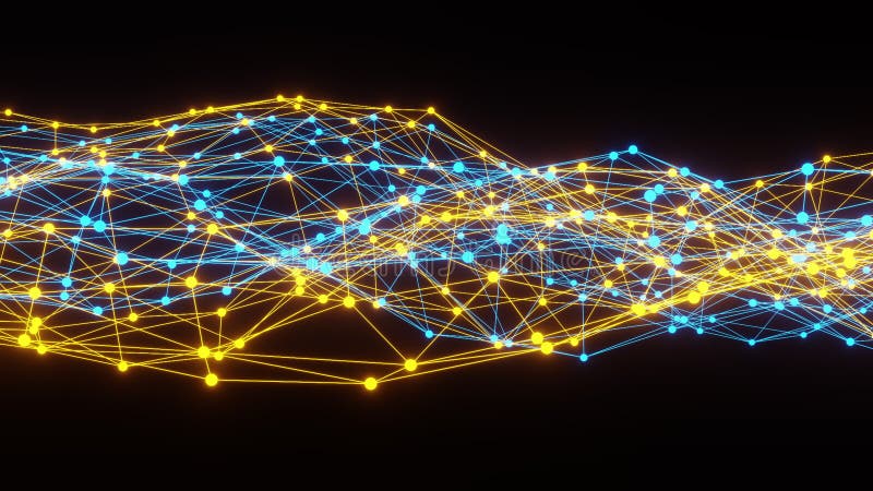 Abstract loopable digital connection moving dots and lines. Plexus Style Animation. Network connection structure stock illustration