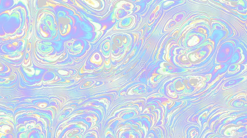 Abstract looping 4k video. Holographic Living marble wavy psychedelic background stock illustration
