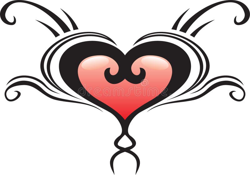 Abstract love heart crest royalty free illustration