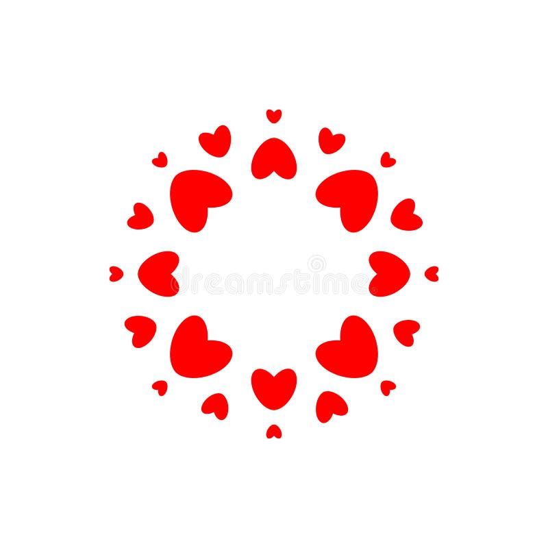 Abstract love logo. Circle of hearts. Frame for love photo. Happy family symbol. Vector isolated emblem template on royalty free illustration Abstract love logo. Circle of hearts. Frame for love photo. Happy family symbol. Vector isolated emblem template on royalty free illustration
