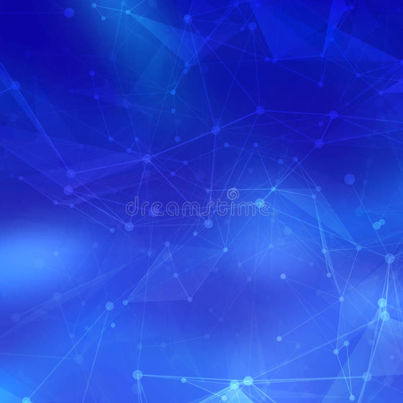 Abstract low poly blue bright technology vector stock illustration