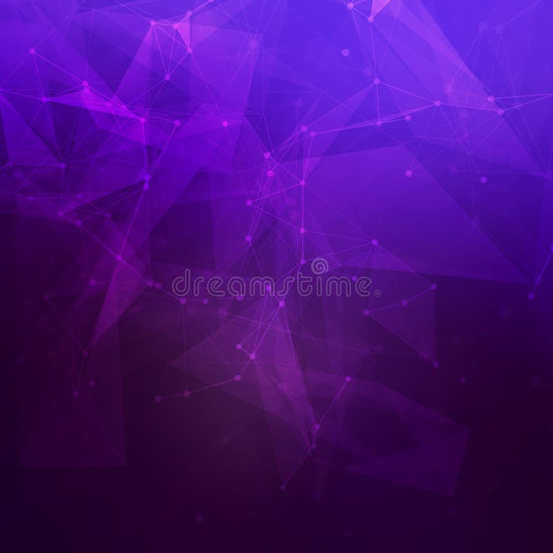 Abstract low poly dark purple bright technology stock illustration