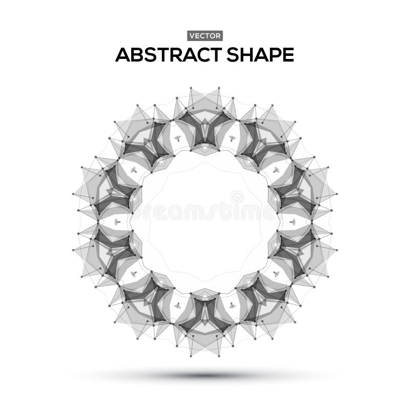 Abstract low poly geometric technology vector design element. Connection structure. Vector data science background. Polygonal vector background.