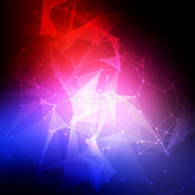 Abstract Low poly, Molecule And Communication royalty free illustration