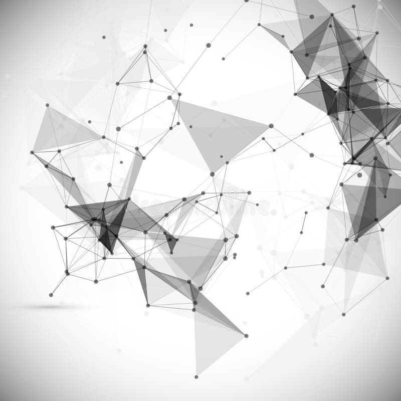 Abstract, low poly, Molecule And Communication royalty free illustration