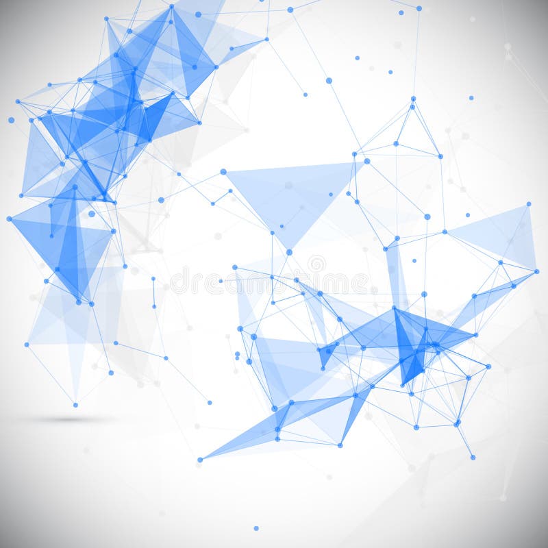 Abstract, low poly, Molecule And Communication vector illustration