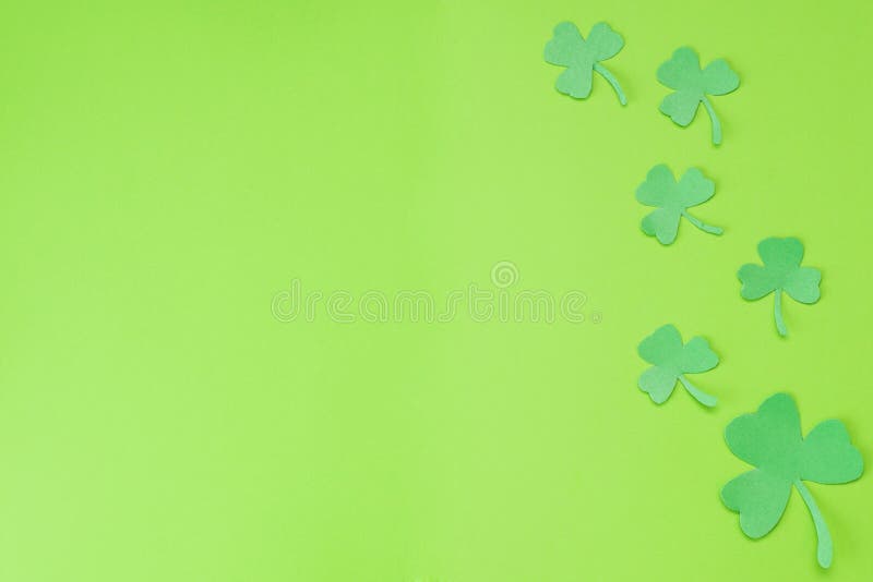 Abstract lucky green Irish St Patrick`s Day Shamrock green background with copy space.