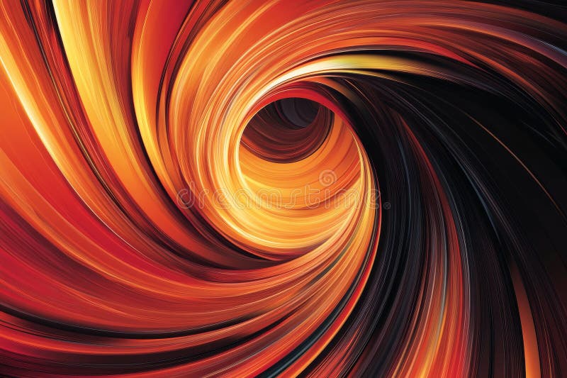 Abstract luminous vortex, dynamic orange and red gradients swirling into infinity, radiant and stock images