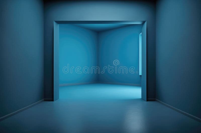 Abstract Luxury Blue Gradient Wall and Empty Studio Room Background