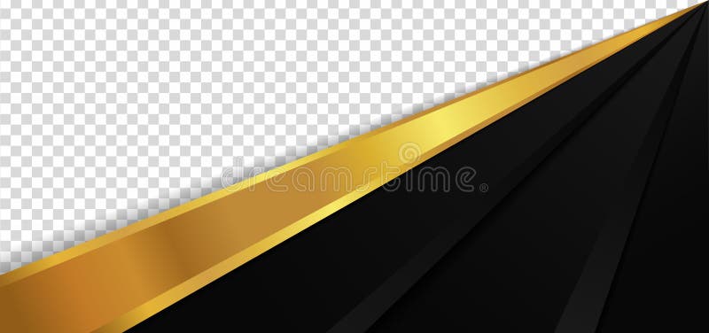 Abstract Luxury Gold Metallic and Black Overlap Layer Design with Space