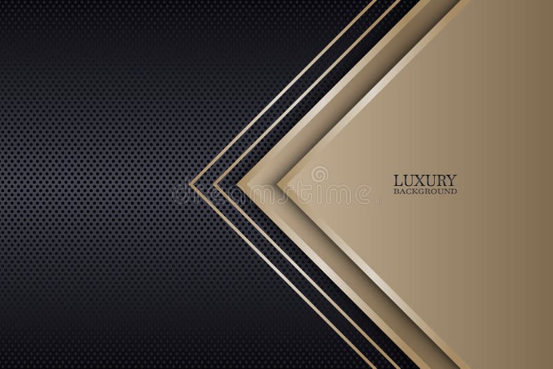 Abstract luxury triangles overlapping on dark metallic circle texture background. Vector stock illustration