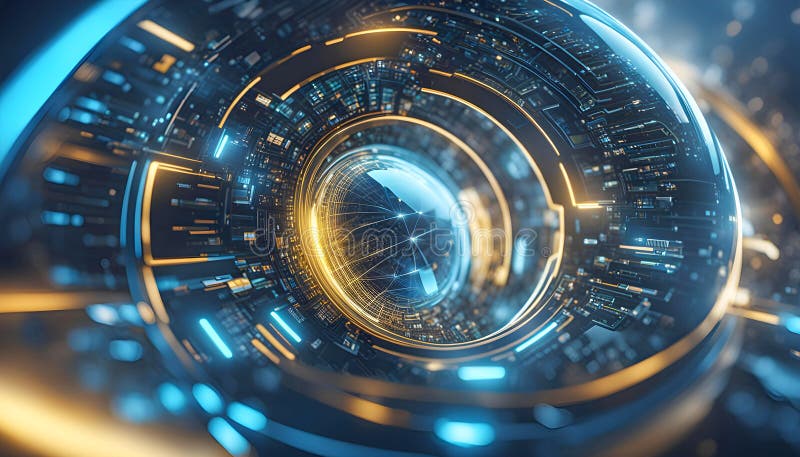 Abstract machine learning on big data network connection background, artificial intelligence science and technology royalty free illustration