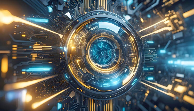 Abstract machine learning on big data network connection background, artificial intelligence science and technology stock illustration