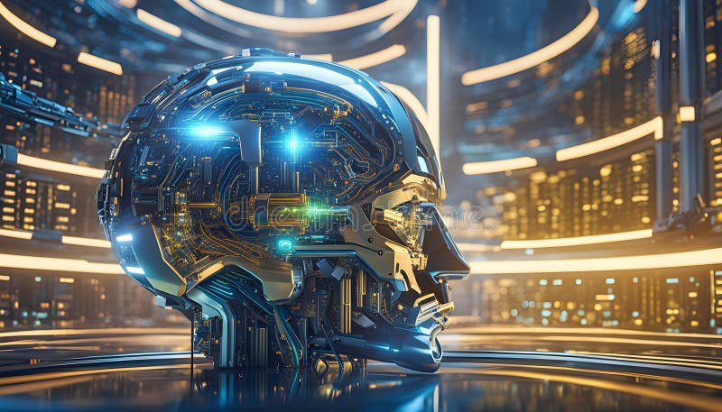 Abstract machine learning on big data network connection background, artificial intelligence science and technology royalty free illustration