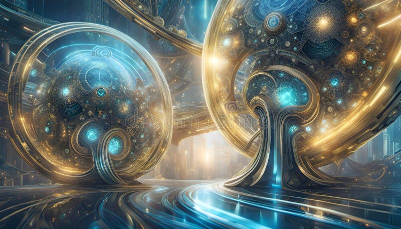 Abstract machine learning on big data network connection background, artificial intelligence science and technology royalty free illustration