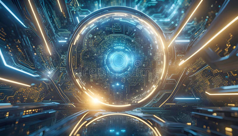 Abstract machine learning on big data network connection background, artificial intelligence science and technology stock illustration