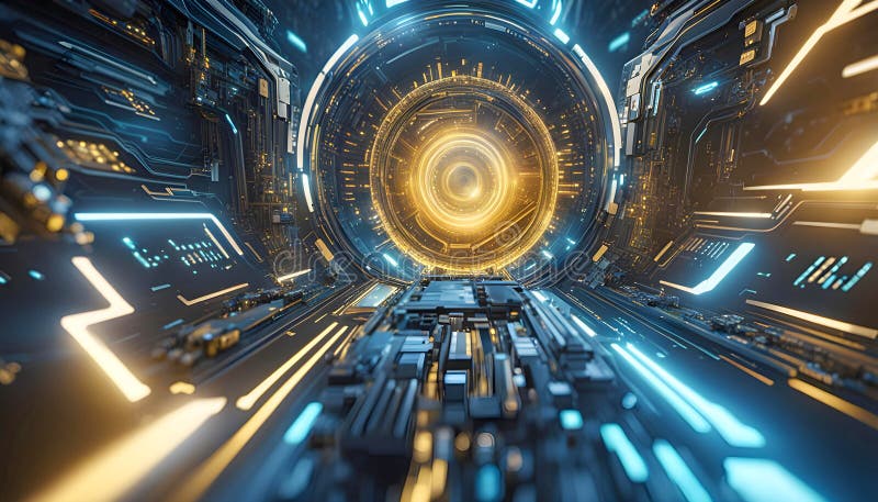 Abstract machine learning on big data network connection background, artificial intelligence science and technology stock illustration
