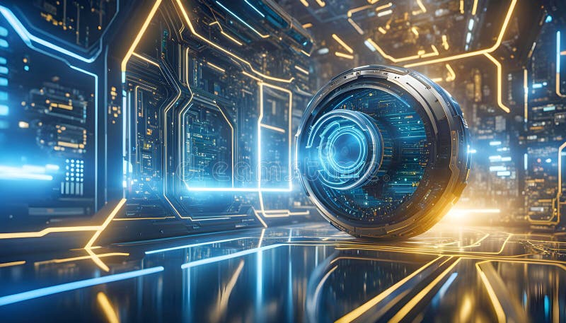 Abstract machine learning on big data network connection background, artificial intelligence science and technology stock illustration