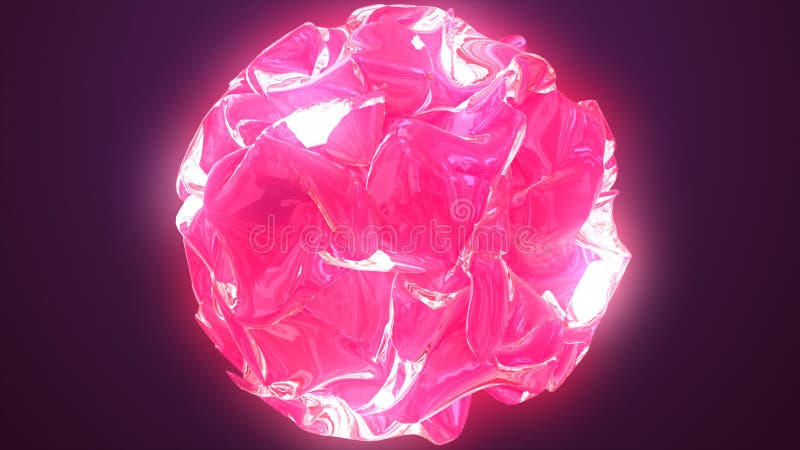 Abstract magic cosmos glowing neon color glowing sphere. 3D rendering. Multi segment chocolate rose. Light pink color multismooth vector illustration
