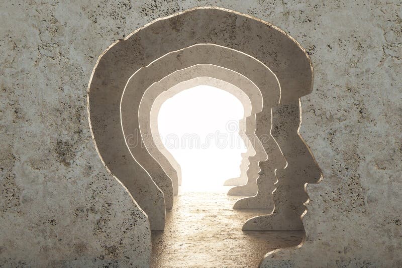 Abstract man head corridor vector illustration Abstract man head corridor vector illustration