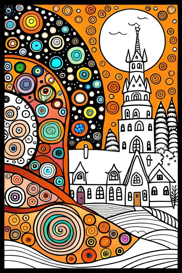 Abstract Mandala Art in Cartoon Style, Colorful Line Art, for Coloring  Books, Kids Coloring Page, Black Lines Stock Illustration - Illustration of  design, retro: 278848021