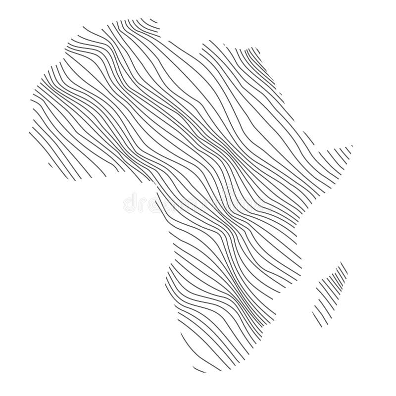 Abstract Map Of Africa Vector Illustration Of Striped Map Stock