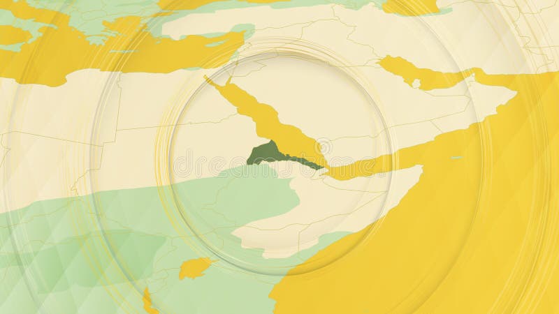 Abstract Map of Eritrea and Surrounding Regions with Circular Patterns. Vibrant Abstract Map