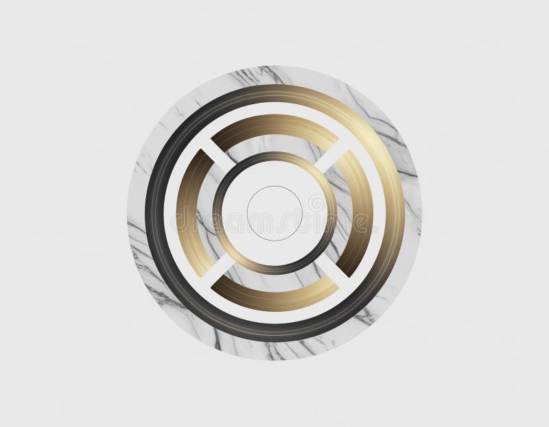 Abstract Marble and Gold Circular Design stock illustration