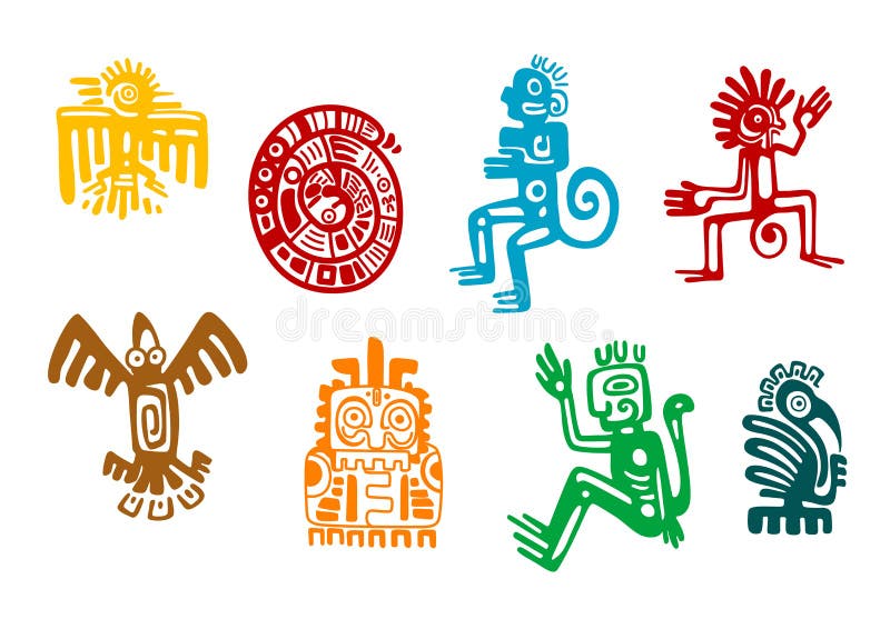 Abstract maya and aztec art symbols stock illustration Abstract maya and aztec art symbols stock illustration