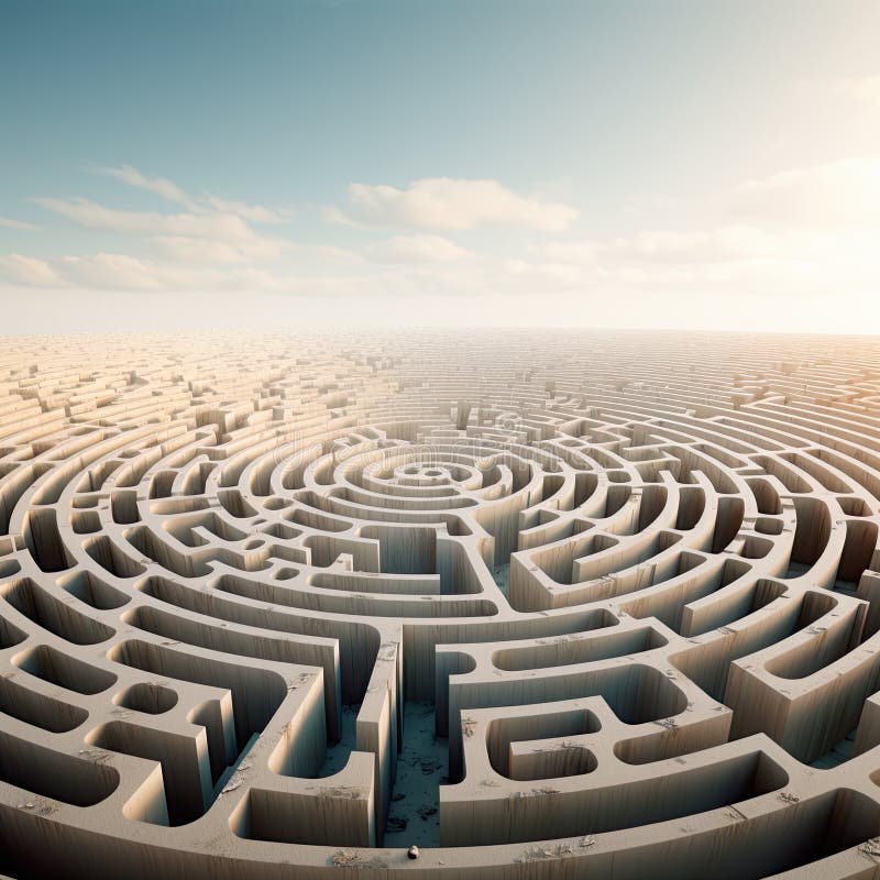 Abstract maze is a captivating work of art characterized by intricate patterns vector illustration