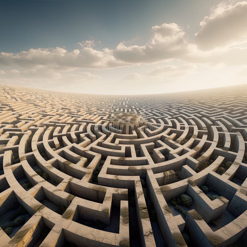 Abstract maze is a captivating work of art characterized by intricate patterns royalty free illustration