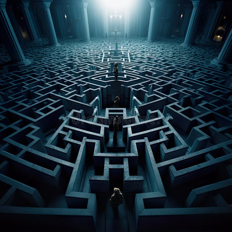 Abstract maze is a captivating work of art characterized by intricate patterns vector illustration