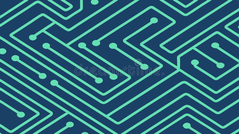 Abstract Maze Circuit Board Pattern Vector, Logic and Technology, vector design Generative AI royalty free illustration
