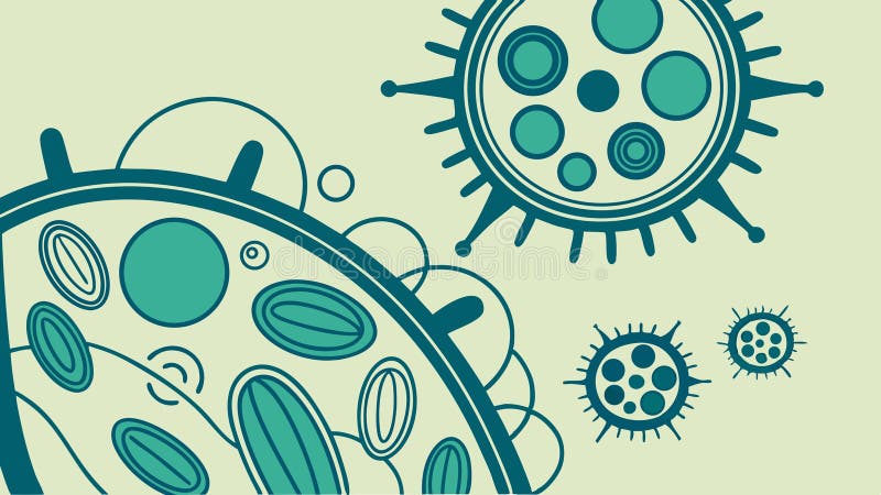 Abstract Mechanical Gears Virus Cells Biotech Idea vector design Generative AI royalty free illustration