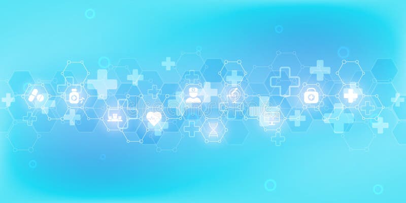 Abstract medical background with flat icons and symbols. Concepts and ideas for healthcare technology, innovation vector illustration Abstract medical background with flat icons and symbols. Concepts and ideas for healthcare technology, innovation vector illustration