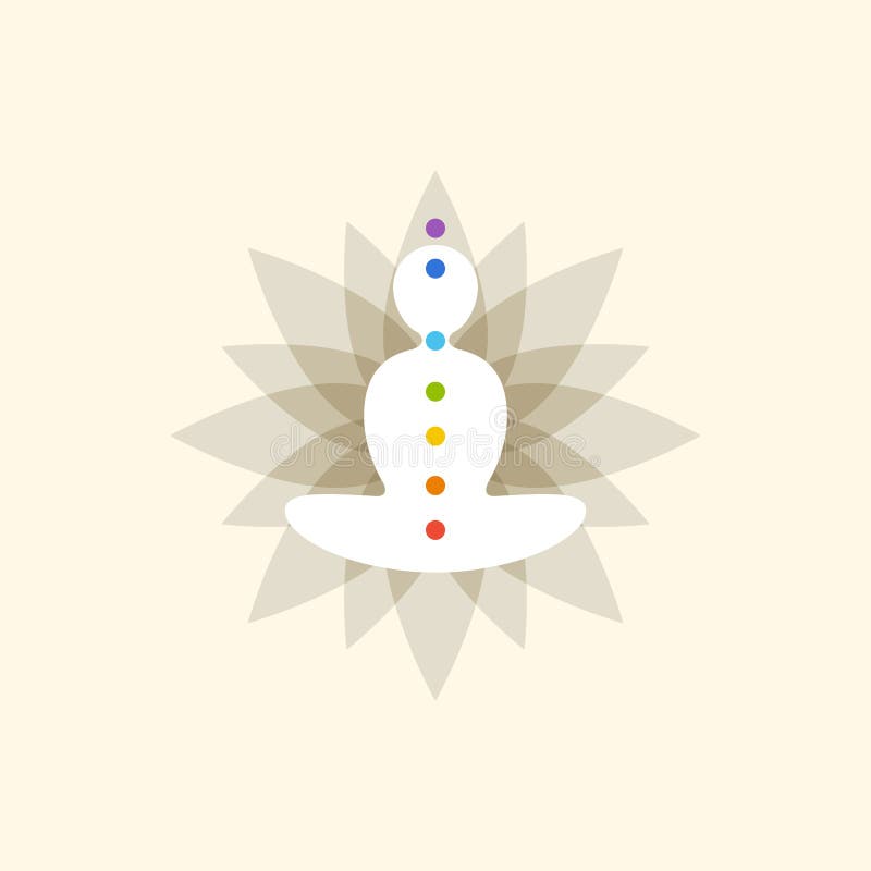 Abstract meditatie silhouet met chakra-kleur royalty-vrije illustratie Abstract meditatie silhouet met chakra-kleur royalty-vrije illustratie