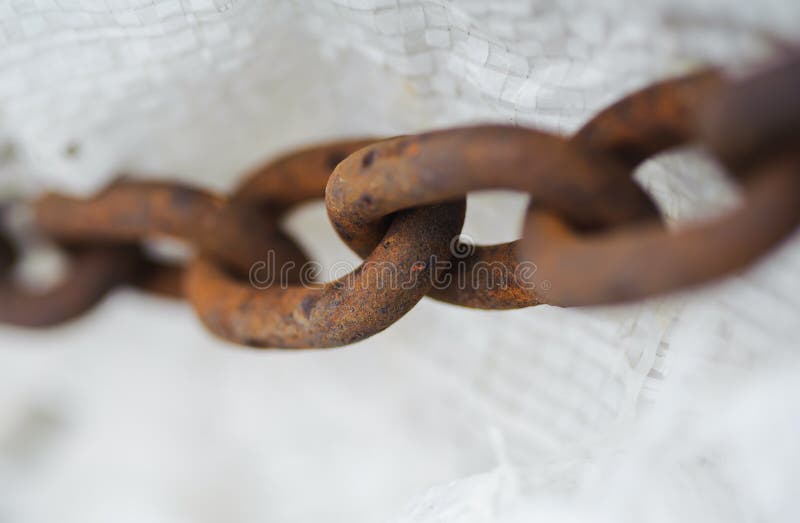 Abstract metal thick chain. Old and rusty. slavery metaphor